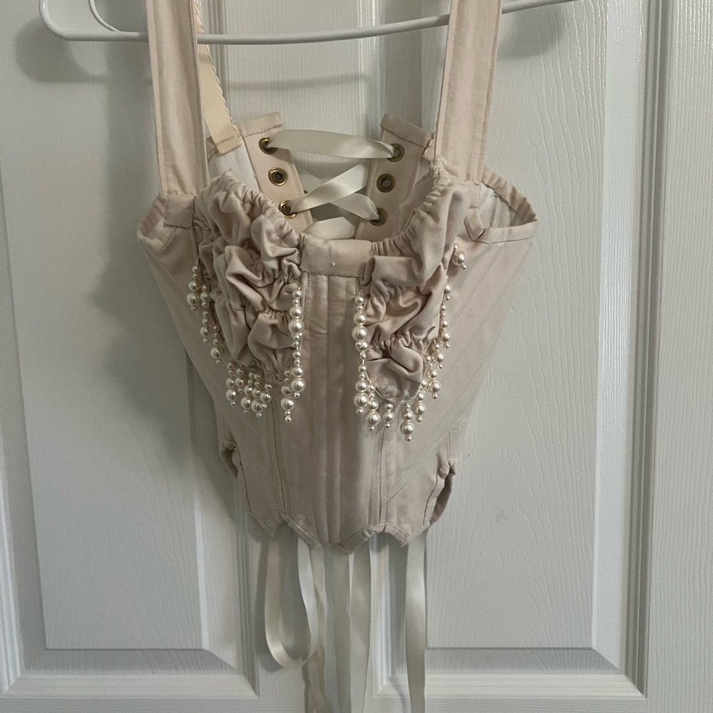 Elegant Cream Corset Top